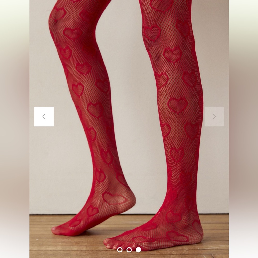Urban Outfitters mesh heart red tights size S/M